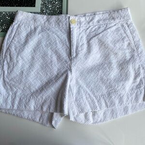 Banana Republic White Textured Jacquard Shorts
